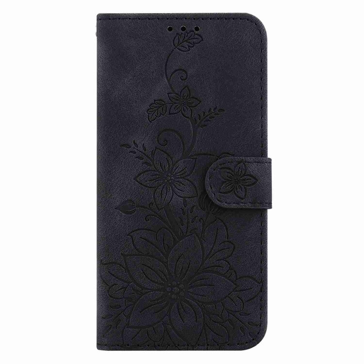 For Samsung Galaxy S25+ 5G Lily Embossed Leather Phone Case(Black) - Galaxy S25+ 5G Cases by PMC Jewellery | Online Shopping South Africa | PMC Jewellery | Buy Now Pay Later Mobicred