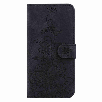 For Samsung Galaxy S25+ 5G Lily Embossed Leather Phone Case(Black) - Galaxy S25+ 5G Cases by PMC Jewellery | Online Shopping South Africa | PMC Jewellery | Buy Now Pay Later Mobicred