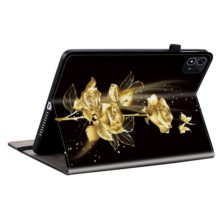 For itel Pad One 10.1 Crystal Texture Painted Leather Smart Tablet Case(Gold Butterfly Rose) - Others by PMC TechLife | Online Shopping South Africa | PMC TechLife | Buy Now Pay Later Mobicred