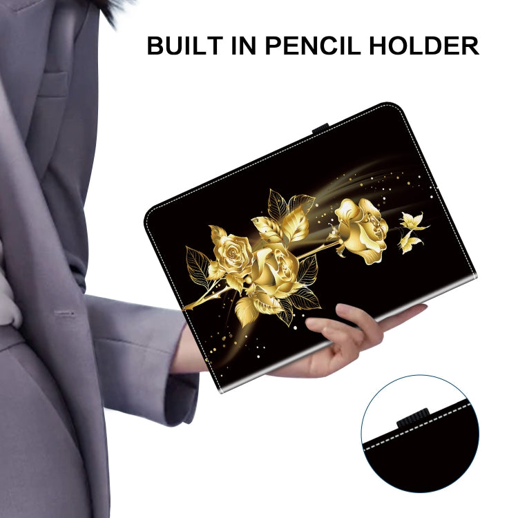 For itel Pad One 10.1 Crystal Texture Painted Leather Smart Tablet Case(Gold Butterfly Rose) - Others by PMC TechLife | Online Shopping South Africa | PMC TechLife | Buy Now Pay Later Mobicred