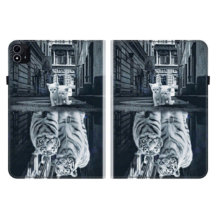 For itel Pad One 10.1 Crystal Texture Painted Leather Smart Tablet Case(Cat Reflection Tiger) - Others by PMC TechLife | Online Shopping South Africa | PMC TechLife | Buy Now Pay Later Mobicred