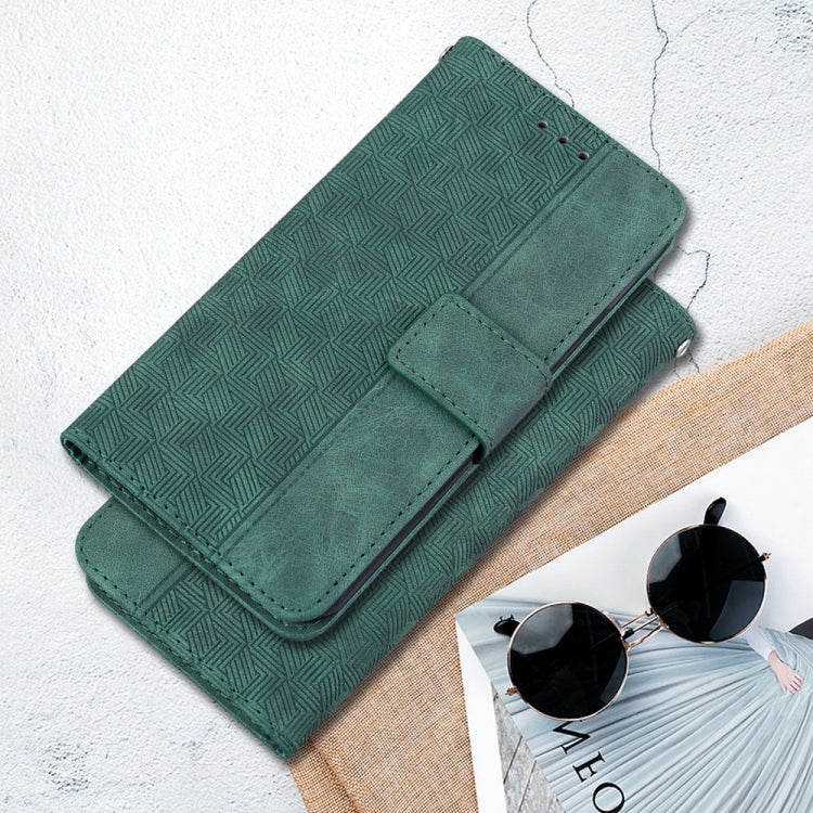 For Samsung Galaxy S25 5G Geometric Embossed Leather Phone Case(Green) - Galaxy S25 5G Cases by PMC Jewellery | Online Shopping South Africa | PMC Jewellery | Buy Now Pay Later Mobicred