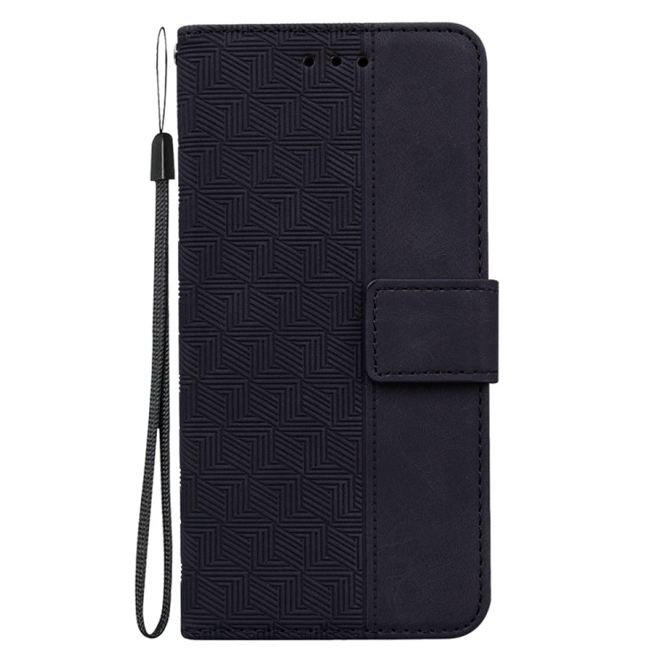 For Samsung Galaxy S25 5G Geometric Embossed Leather Phone Case(Black) - Galaxy S25 5G Cases by PMC Jewellery | Online Shopping South Africa | PMC Jewellery | Buy Now Pay Later Mobicred