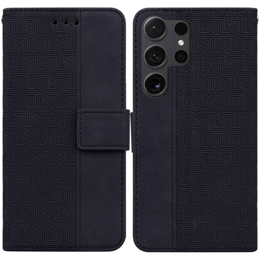 For Samsung Galaxy S25 Ultra 5G Geometric Embossed Leather Phone Case(Black) - Galaxy S25 Ultra 5G Cases by PMC Jewellery | Online Shopping South Africa | PMC Jewellery | Buy Now Pay Later Mobicred