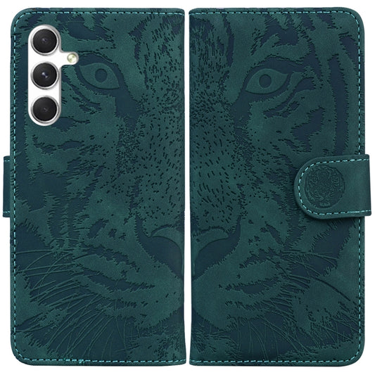 For Samsung Galaxy S25 5G Tiger Embossing Pattern Flip Leather Phone Case(Green) - Galaxy S25 5G Cases by PMC Jewellery | Online Shopping South Africa | PMC Jewellery | Buy Now Pay Later Mobicred