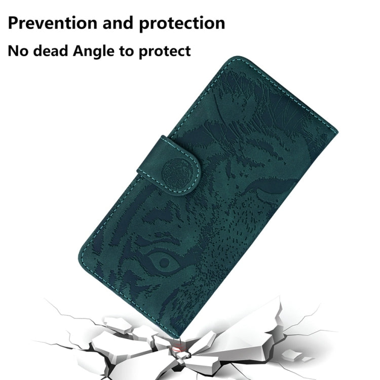 For Samsung Galaxy S25+ 5G Tiger Embossing Pattern Flip Leather Phone Case(Green) - Galaxy S25+ 5G Cases by PMC Jewellery | Online Shopping South Africa | PMC Jewellery | Buy Now Pay Later Mobicred