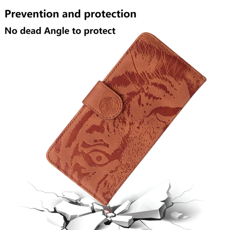 For Samsung Galaxy S25+ 5G Tiger Embossing Pattern Flip Leather Phone Case(Brown) - Galaxy S25+ 5G Cases by PMC Jewellery | Online Shopping South Africa | PMC Jewellery | Buy Now Pay Later Mobicred