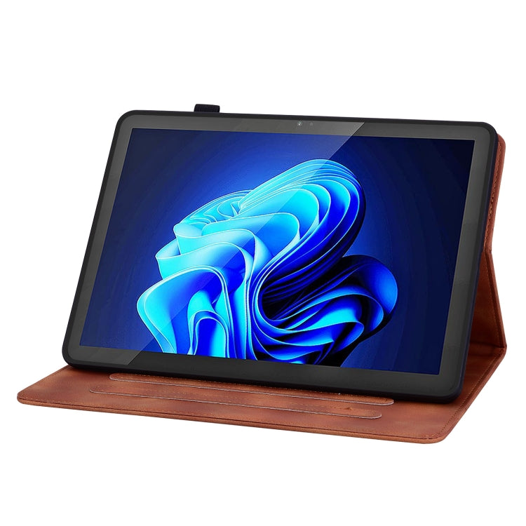 For itel Pad One 10.1 Lily Embossed Leather Tablet Case(Brown) - Others by PMC TechLife | Online Shopping South Africa | PMC TechLife | Buy Now Pay Later Mobicred