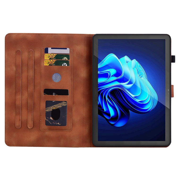 For itel Pad One 10.1 Lily Embossed Leather Tablet Case(Brown) - Others by PMC TechLife | Online Shopping South Africa | PMC TechLife | Buy Now Pay Later Mobicred