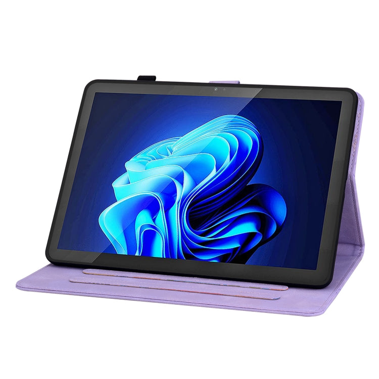 For itel Pad One 10.1 Lily Embossed Leather Tablet Case(Purple) - Others by PMC TechLife | Online Shopping South Africa | PMC TechLife | Buy Now Pay Later Mobicred
