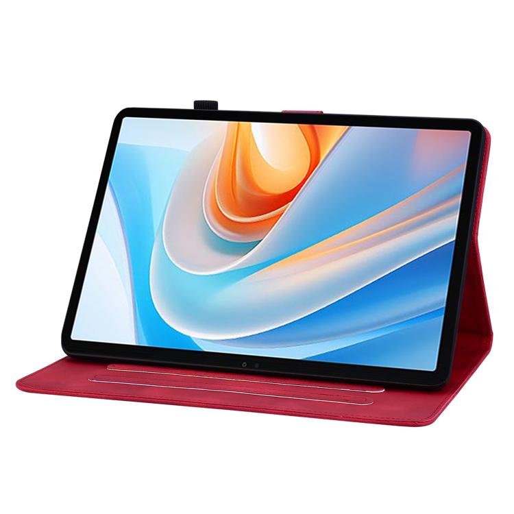 For itel VistaTab 30 Lily Embossed Leather Tablet Case(Red) - Others by PMC TechLife | Online Shopping South Africa | PMC TechLife | Buy Now Pay Later Mobicred