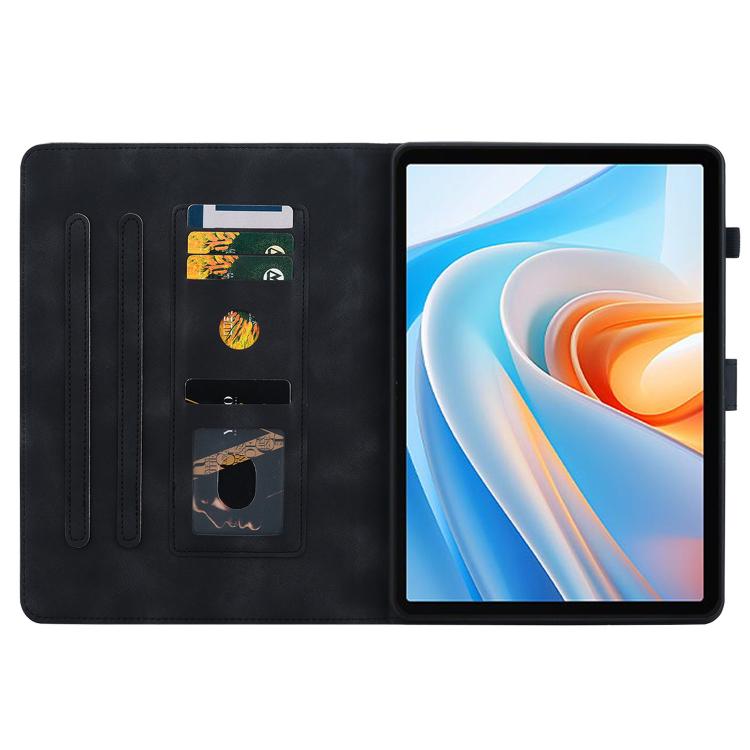 For itel VistaTab 30 Lily Embossed Leather Tablet Case(Black) - Others by PMC TechLife | Online Shopping South Africa | PMC TechLife | Buy Now Pay Later Mobicred