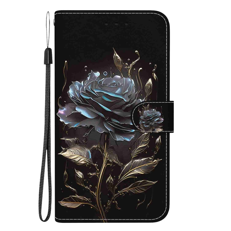 For Samsung Galaxy S25 Ultra 5G Crystal Texture Colored Drawing Leather Phone Case(Black Rose) - Galaxy S25 Ultra 5G Cases by PMC Jewellery | Online Shopping South Africa | PMC Jewellery | Buy Now Pay Later Mobicred