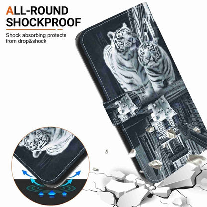 For Samsung Galaxy S25 Ultra 5G Crystal Texture Colored Drawing Leather Phone Case(Cat Tiger Reflection) - Galaxy S25 Ultra 5G Cases by PMC Jewellery | Online Shopping South Africa | PMC Jewellery | Buy Now Pay Later Mobicred