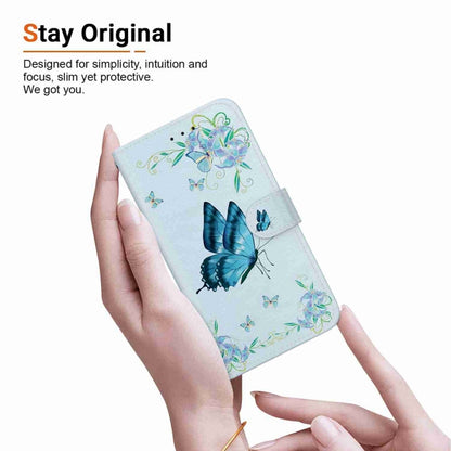 For Samsung Galaxy S25 Ultra 5G Crystal Texture Colored Drawing Leather Phone Case(Blue Pansies) - Galaxy S25 Ultra 5G Cases by PMC Jewellery | Online Shopping South Africa | PMC Jewellery | Buy Now Pay Later Mobicred