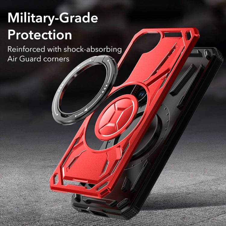 For Samsung Galaxy S25 5G Armor II Series MagSafe Magnetic Holder Phone Case(Black) - Galaxy S25 5G Cases by PMC Jewellery | Online Shopping South Africa | PMC Jewellery | Buy Now Pay Later Mobicred
