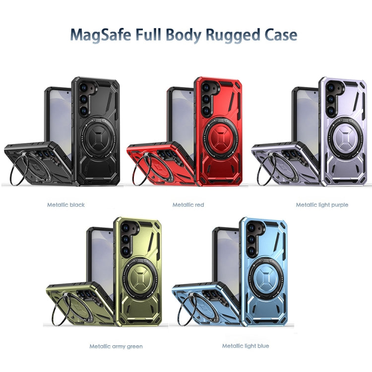 For Samsung Galaxy S25 5G Armor II Series MagSafe Magnetic Holder Phone Case(Black) - Galaxy S25 5G Cases by PMC Jewellery | Online Shopping South Africa | PMC Jewellery | Buy Now Pay Later Mobicred