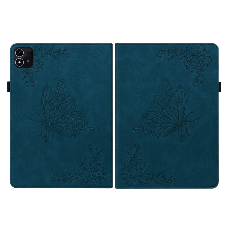 For itel Pad One 10.1 Butterfly Flower Embossed Leather Tablet Case(Blue) - Others by PMC TechLife | Online Shopping South Africa | PMC TechLife | Buy Now Pay Later Mobicred