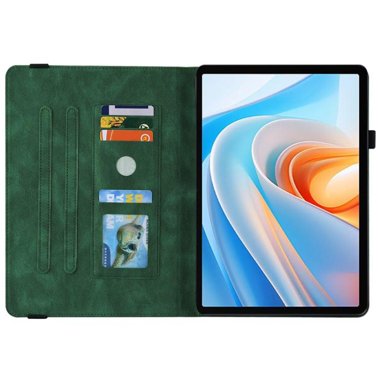 For itel VistaTab 30 Butterfly Flower Embossed Leather Tablet Case(Green) - Others by PMC TechLife | Online Shopping South Africa | PMC TechLife | Buy Now Pay Later Mobicred