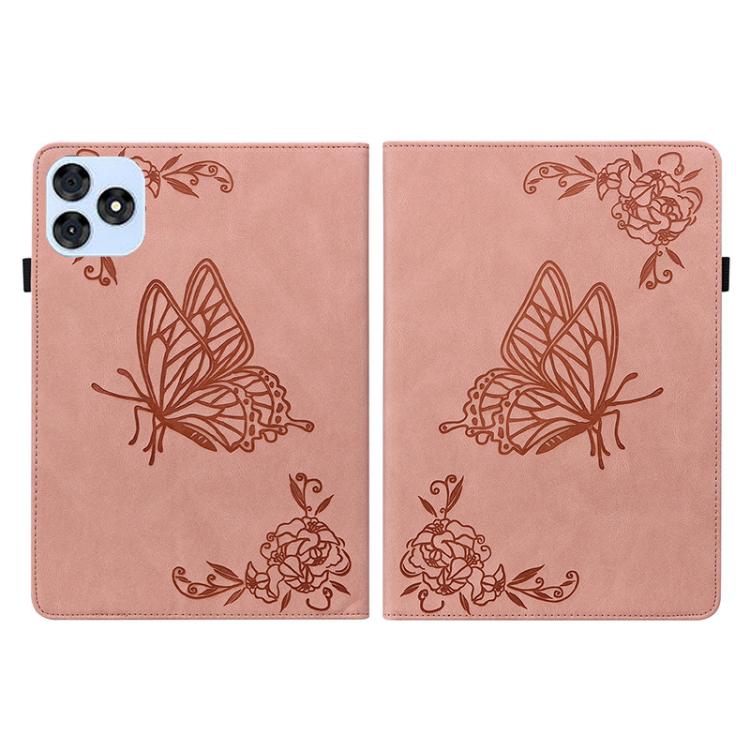 For itel VistaTab 30 Butterfly Flower Embossed Leather Tablet Case(Rose Gold) - Others by PMC TechLife | Online Shopping South Africa | PMC TechLife | Buy Now Pay Later Mobicred
