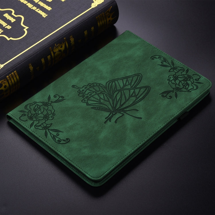 For Huawei MatePad SE 11 2024 Butterfly Flower Embossed Leather Tablet Case(Green) - Huawei by PMC Jewellery | Online Shopping South Africa | PMC Jewellery | Buy Now Pay Later Mobicred