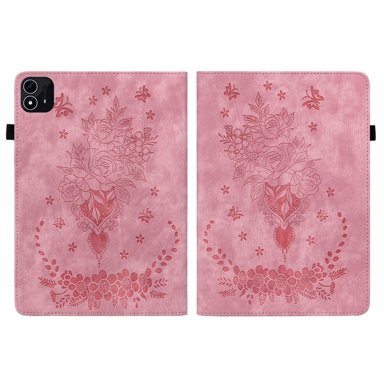 For itel Pad One 10.1 Butterfly Rose Embossed Leather Tablet Case(Pink) - free shipping - PMC TechLife - Order now!