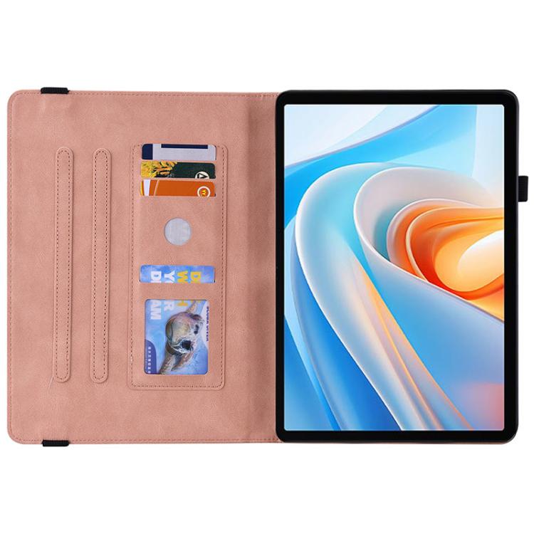 For itel VistaTab 30 Butterfly Rose Embossed Leather Tablet Case(Pink) - Others by PMC TechLife | Online Shopping South Africa | PMC TechLife | Buy Now Pay Later Mobicred