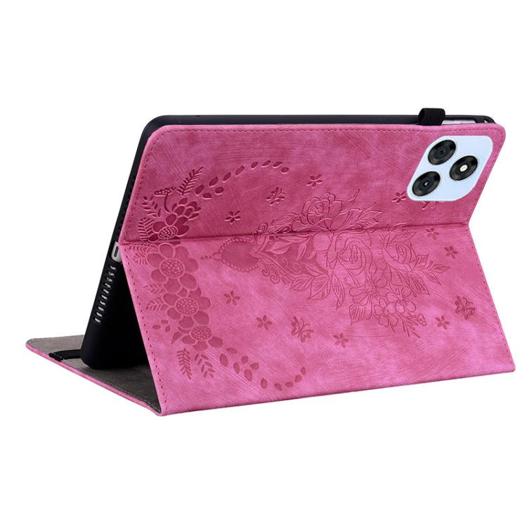 For itel VistaTab 30 Butterfly Rose Embossed Leather Tablet Case(Rose Red) - Others by PMC TechLife | Online Shopping South Africa | PMC TechLife | Buy Now Pay Later Mobicred