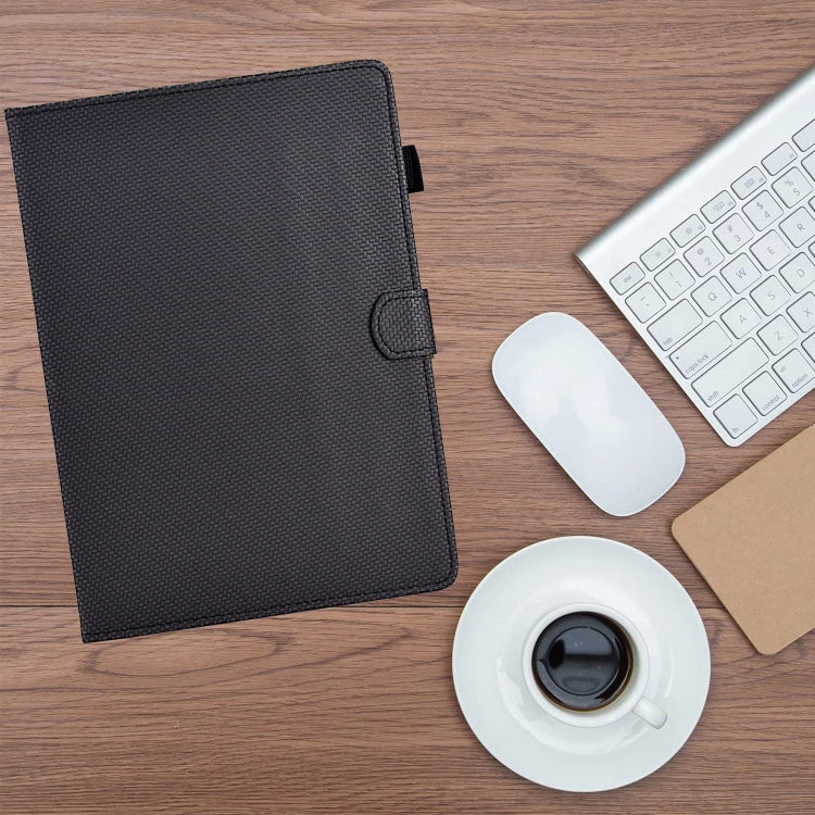 For Lenovo Tab P12 Solid Color Fiber Texture Smart Tablet Leather Case(Black) - Lenovo by PMC TechLife | Online Shopping South Africa | PMC TechLife | Buy Now Pay Later Mobicred