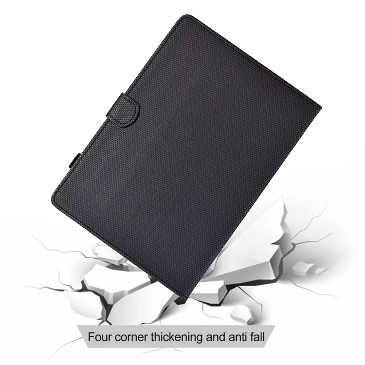 For Lenovo Tab P12 Solid Color Fiber Texture Smart Tablet Leather Case(Black) - Lenovo by PMC TechLife | Online Shopping South Africa | PMC TechLife | Buy Now Pay Later Mobicred