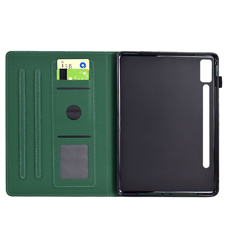 For Lenovo Tab P12 Solid Color Fiber Texture Smart Tablet Leather Case(Green) - Lenovo by PMC TechLife | Online Shopping South Africa | PMC TechLife | Buy Now Pay Later Mobicred