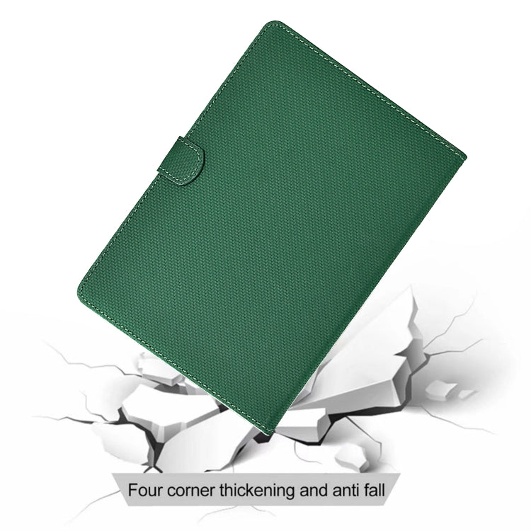 For Lenovo Tab P12 Solid Color Fiber Texture Smart Tablet Leather Case(Green) - Lenovo by PMC TechLife | Online Shopping South Africa | PMC TechLife | Buy Now Pay Later Mobicred