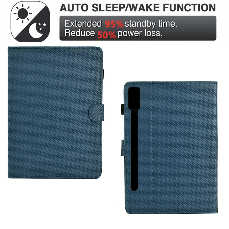 For Lenovo Tab P12 Solid Color Fiber Texture Smart Tablet Leather Case(Royal Blue) - Lenovo by PMC TechLife | Online Shopping South Africa | PMC TechLife | Buy Now Pay Later Mobicred