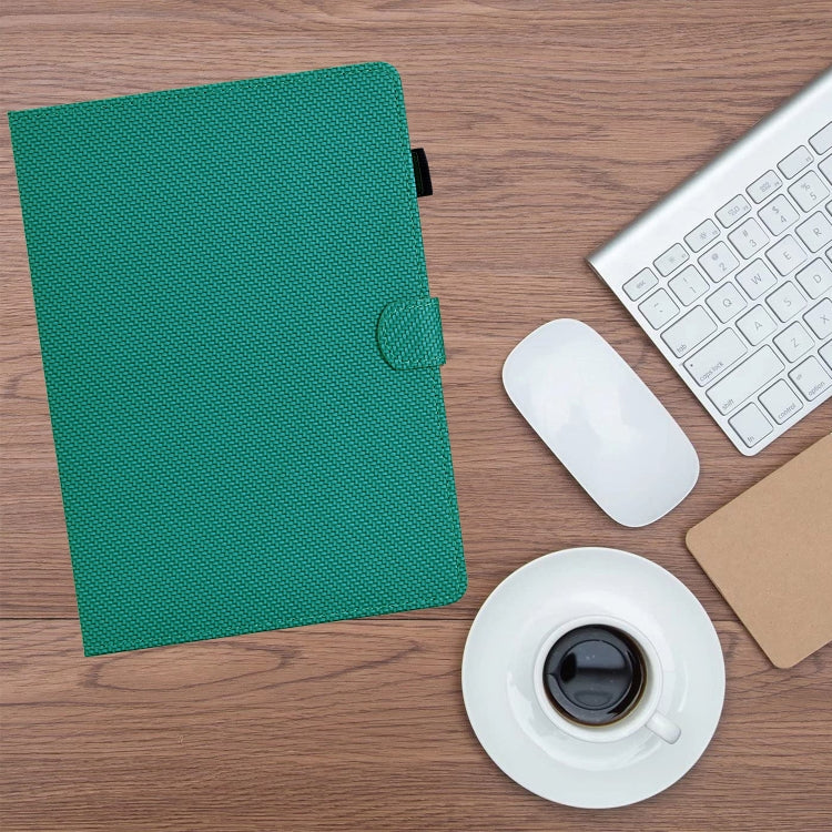 For Lenovo Tab P12 Solid Color Fiber Texture Smart Tablet Leather Case(Lake Green) - Lenovo by PMC TechLife | Online Shopping South Africa | PMC TechLife | Buy Now Pay Later Mobicred
