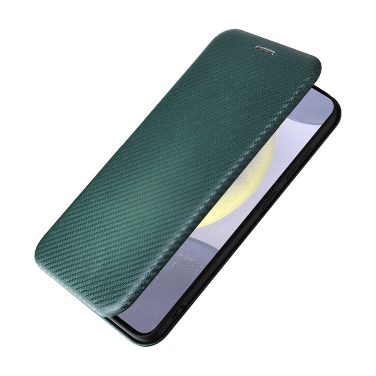 For Samsung Galaxy S25 5G Carbon Fiber Texture Flip Leather Phone Case(Green) - Galaxy S25 5G Cases by PMC Jewellery | Online Shopping South Africa | PMC Jewellery | Buy Now Pay Later Mobicred