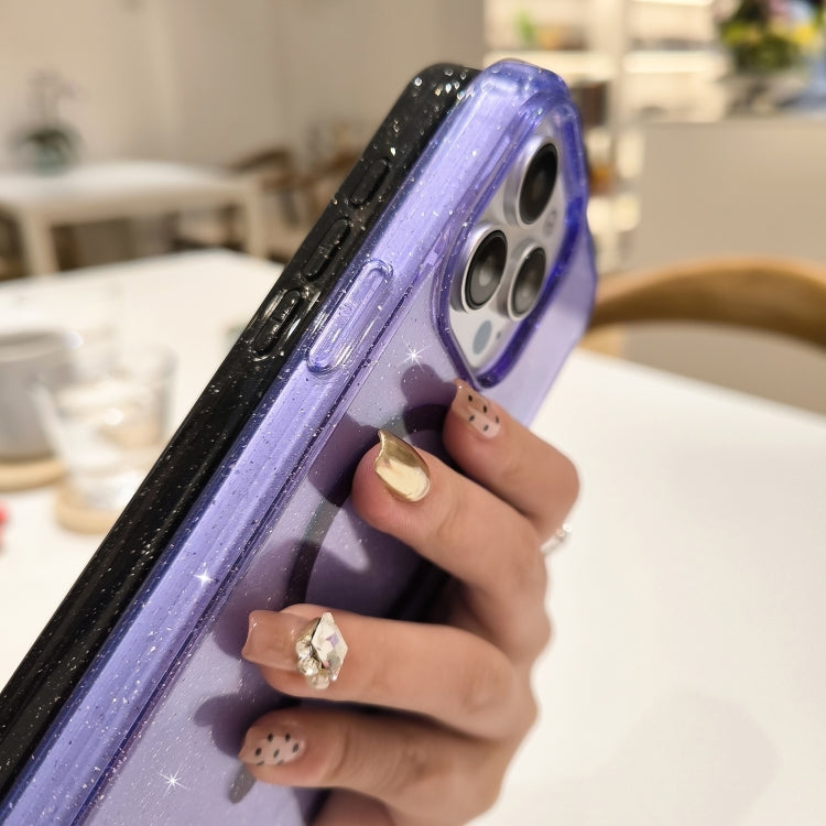 For iPhone 16 Glitter Powder TPU Hybrid PC MagSafe Phone Case(Transparent) - iPhone 16 Cases by PMC TechLife | Online Shopping South Africa | PMC TechLife | Buy Now Pay Later Mobicred
