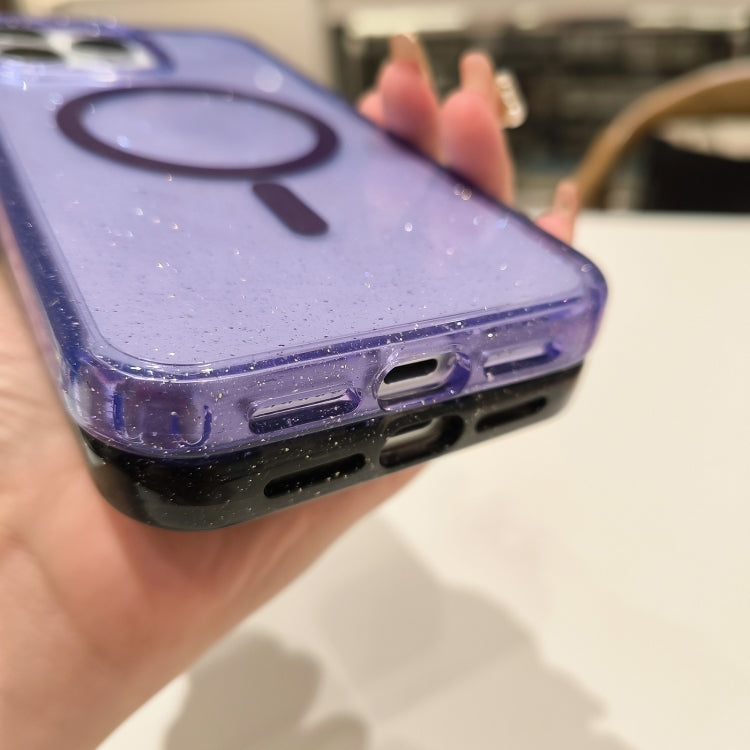 For iPhone 16 Plus Glitter Powder TPU Hybrid PC MagSafe Phone Case(Transparent) - free shipping - PMC Jewellery - Order now!