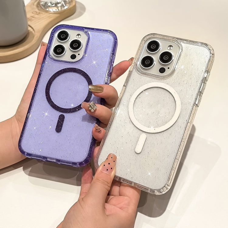 For iPhone 16 Plus Glitter Powder TPU Hybrid PC MagSafe Phone Case(Translucent) - free shipping - PMC TechLife - Order now!