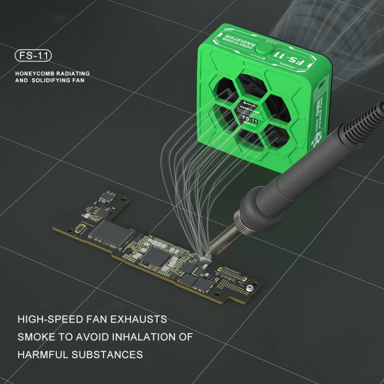 Mijing FS-11 Cooling + UV Curing + Smoke Extraction Honeycomb Radiating Fan(Green) - Others by MIJING | Online Shopping South Africa | PMC TechLife | Buy Now Pay Later Mobicred