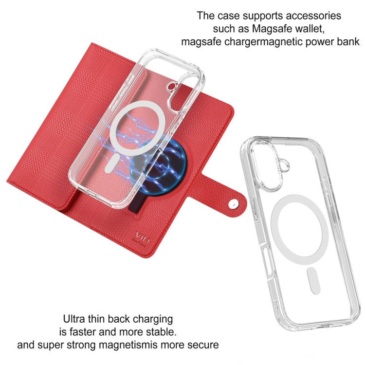 For iPhone 16 Pro ViLi GHA-C Series RFID MagSafe Magnetic Flip Leather Phone Case(Red) - iPhone 16 Pro Cases by ViLi | Online Shopping South Africa | PMC TechLife | Buy Now Pay Later Mobicred
