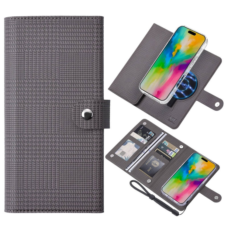 For iPhone 16 Pro Max ViLi GHA-C Series RFID MagSafe Magnetic Flip Leather Phone Case(Grey) - free shipping - PMC TechLife - Order now!