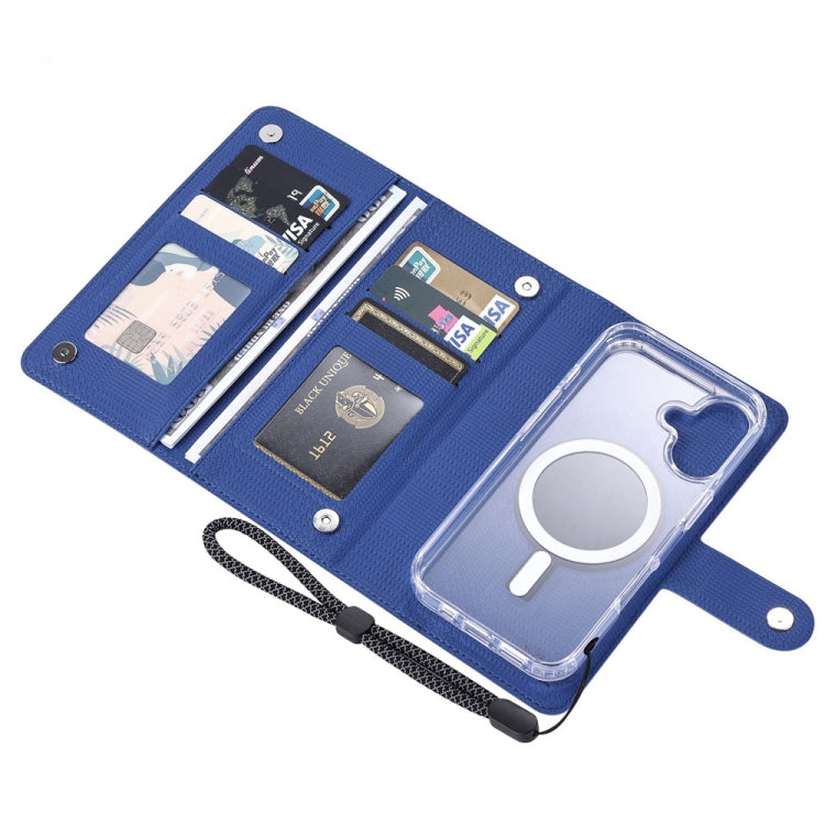 For iPhone 14 ViLi GHA-C Series RFID MagSafe Magnetic Flip Leather Phone Case(Blue) - free shipping - PMC Jewellery - Order now!