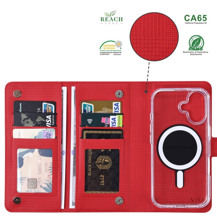 For iPhone 14 Pro ViLi GHA-C Series RFID MagSafe Magnetic Flip Leather Phone Case(Red) - free shipping - PMC Jewellery - Order now!