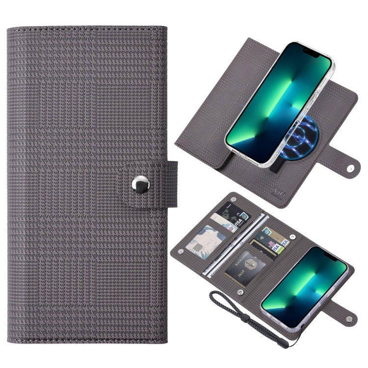 For iPhone 13 Pro Max ViLi GHA-C Series RFID MagSafe Magnetic Flip Leather Phone Case(Grey) - free shipping - PMC Jewellery - Order now!
