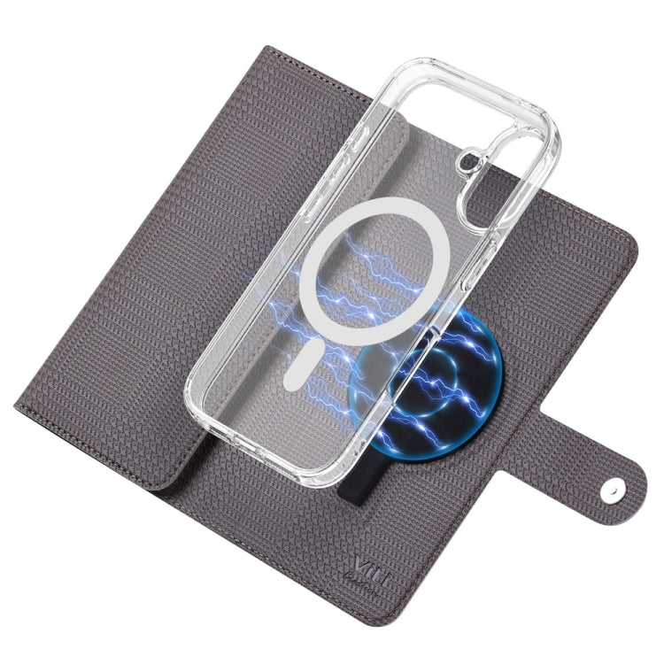 For iPhone 13 Pro Max ViLi GHA-C Series RFID MagSafe Magnetic Flip Leather Phone Case(Grey) - free shipping - PMC Jewellery - Order now!