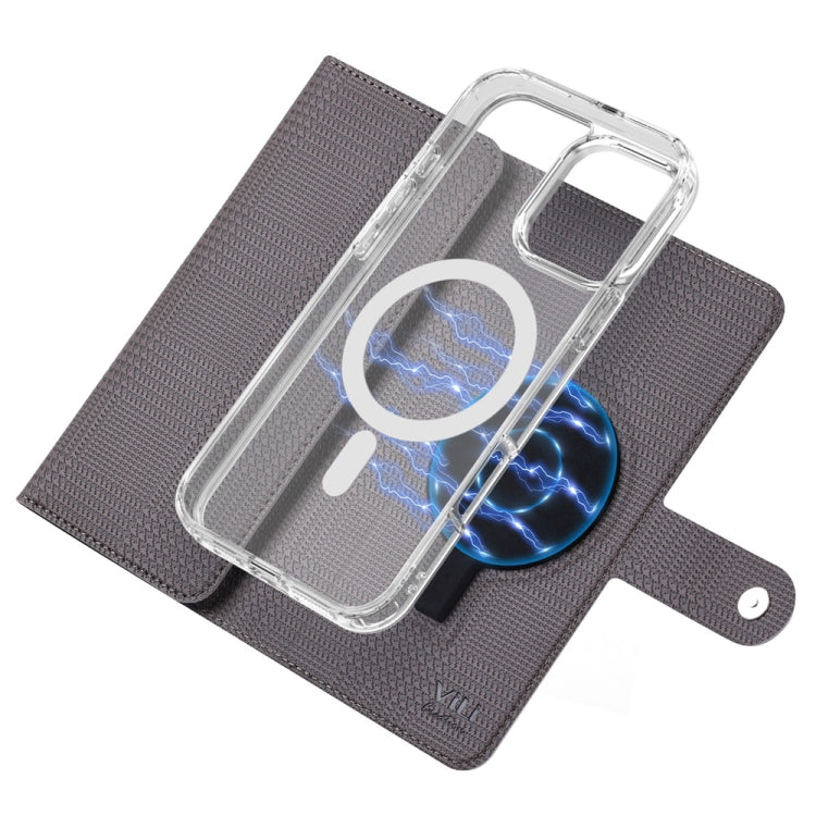 For iPhone 16 ViLi GHB-C Series RFID MagSafe Magnetic Flip Leather Phone Case(Grey) - iPhone 16 Cases by ViLi | Online Shopping South Africa | PMC TechLife | Buy Now Pay Later Mobicred