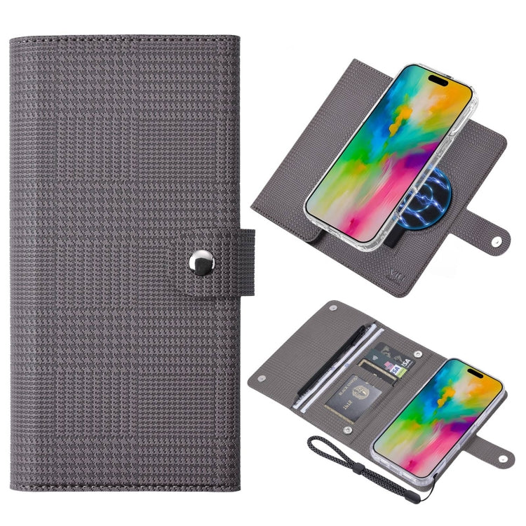 For iPhone 16 Plus ViLi GHB-C Series RFID MagSafe Magnetic Flip Leather Phone Case(Grey) - free shipping - PMC TechLife - Order now!