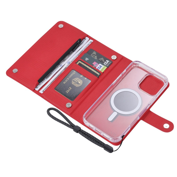 For iPhone 16 Plus ViLi GHB-C Series RFID MagSafe Magnetic Flip Leather Phone Case(Red) - iPhone 16 Plus Cases by ViLi | Online Shopping South Africa | PMC TechLife | Buy Now Pay Later Mobicred