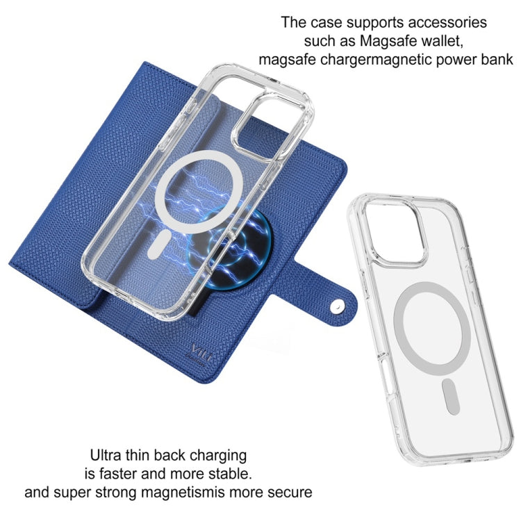 For iPhone 16 Plus ViLi GHB-C Series RFID MagSafe Magnetic Flip Leather Phone Case(Blue) - iPhone 16 Plus Cases by ViLi | Online Shopping South Africa | PMC TechLife | Buy Now Pay Later Mobicred