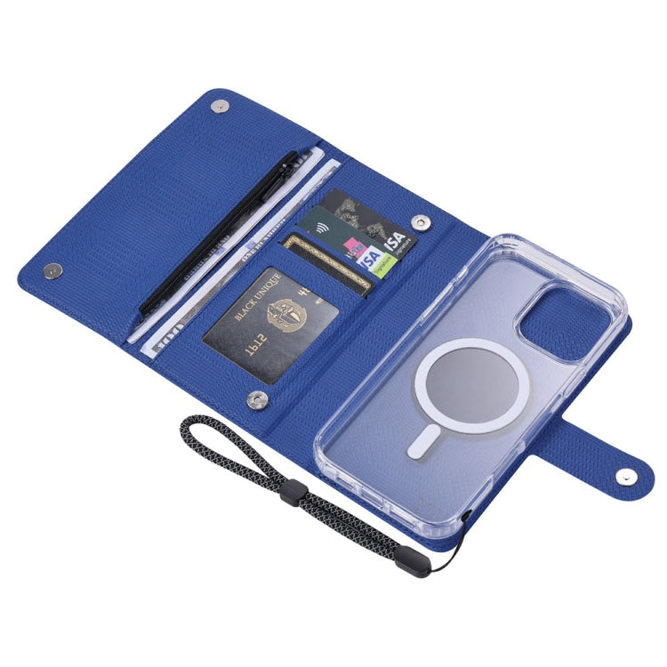 For iPhone 16 Pro Max ViLi GHB-C Series RFID MagSafe Magnetic Flip Leather Phone Case(Blue) - iPhone 16 Pro Max Cases by ViLi | Online Shopping South Africa | PMC TechLife | Buy Now Pay Later Mobicred